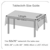 maxmill Rectangle Textured Tablecloth Waterproof Spillproof Wrinkle Free Table Cloth, Kitchen Dining Tabletop Decoration, Fabric Table Cover for Outdoor and Indoor Use, 52 x 70 Inch, Ivory