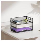Marbrasse 3 Tier Paper Organizer Letter Tray, Mesh File Organizer with Handle, Paper Sorter Desk Organizer for Home Office Supplies