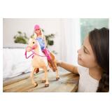 Barbie Playet with Blonde Fashion Doll in Riding Outfit & Light Brown Horse with Saddle, Bridle & Reins (Amazon Exclusive)