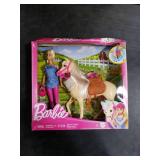 Barbie Playet with Blonde Fashion Doll in Riding Outfit & Light Brown Horse with Saddle, Bridle & Reins (Amazon Exclusive)