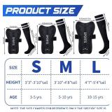 Syhood Soccer Shin Guards and Socks for Toddler Kids Youth, Lightweight Soccer Shin Pads Protective Defender Gear for 3-5, 5-10, 10-15 Years Old Children Teen Boys Girls Sports Game(M Size,Black)