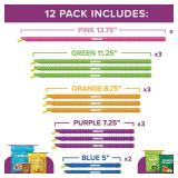 GripStic Multipc Assorted Bag Clips. Durable and reusable chip clips seal food bags air tight. Set includes: (2) 5 Blue, (3) 7.25 Purple, (3) 8.75 Orange, (3) 11.25 Green, (1) 13 Pink.