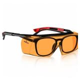 NoCry Blue Light Blocking Safety Glasses Over Eyeglasses with 100% UV Protection UV Light Protection with Anti-Fog & Anti-Scratch Lenses; ANSI Z87.1 Certified Adjustable Temples with Anti-Slip Tip