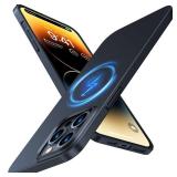 TORRAS Magnetic Slim Fit Designed for iPhone 14 Pro Case, Ultra Thin Strong Magnetic Velvety Touch Anti-Scratch Compatible with MagSafe Cover Phone Case for iPhone 14 Pro, Space Black