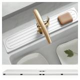 Faucet Mat for Kitchen Sink with Raised Feet, Stone Sink Mat Quick Dry around Faucet, Water Absorbent Stone Tray, Sink Splash Guard & Protectors, Stone Drying Mat for kitchen Counter