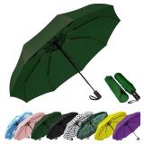 SIEPASA Windproof Travel Compact Umbrella-Automatic Umbrellas for Rain-Compact Folding Umbrella, Travel Umbrella Compact, Small Portable Windproof Umbrellas for Men Women Teenage. (Green)