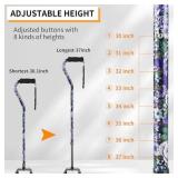 LIXIANG Walking Canes Stablize Women Quad Canes for Seniors & Adults Foldable Adjustable for Men & Women Heavy Duty Freestanding Cane for People with Leg Injuries 3 footings (Violet)
