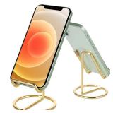 ROPOSY Cell Phone Stand for Desk, Cute Metal Gold Cell Phone Stand Holder Desk Accessories, Compatible with All Mobile Phones, iPhone, Switch, iPad