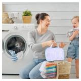 BOXOB 2pcs Bra Washing Bags, White, Blue, Gray Polyester Laundry Bags with Zipper, Mesh Design for Washer Machine, Clothing