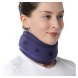 Velpeau Neck Brace for Neck Pain and Support - Soft Cervical Collar for Sleeping, Snoozing, Sleeping Upright, Anti-Snoring, Sleep Apnea for Women & Men (Blue, Enhanced Version, XL: 16.5-18.7/4)
