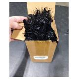 Gloreyan 33FT Black Christmas Tinsel Garland Metallic Twist Foil Tinsel Garland Shiny Hanging Decorations for Halloween Xmas Tree Decoration Wedding Party Supplies