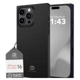 Cocomii - Rectangle Case Compatible with iPhone 16 Pro Max - Compatible with MagSafe, Solid Color, Fashionable Hues, Matte, Magnetic Phone Case for iPhone 16 Pro Max 6.9 inch, Black