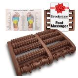 Brookstone Foot Roller Massager for Plantar Fasciitis Relief - Wooden Massage Roller for Foot Health - Stimulate Reflexes & Relieve Stress - Ideal Gift for Mom, Dad, Elderly