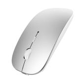 SUNGI Bluetooth Mouse for Laptop/Tablet/iPhone/Android PC,Rechargable Quiet Slim Mice Compatible with Windows/Linux,Silver