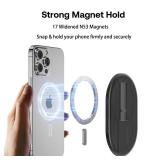 AUROX Magnetic Finger Phone Grip for MagSafe Stand, Phone Grip Strap Holder as Kickstand, Magnetic Phone Grip Holder, for iPhone 17 16 15 14 13 12 Series, Clear