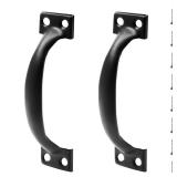 Jiozermi 2 Pcs 5 Rustic Gate Handle, Iron Hardware Handle Pull with Screw, Vintage Farmhouse Cabinet Handles, Retro Drawer Pulls for Outdoor, Garage & Drawer, Black