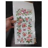 Peacoblue Rub on Transfer Sticker for Furniture Crafts Decor 6x12 Pink Rose Vine, 3Pcs Waterproof UV DTF Transfer Sticker for Lingerie Chests Drawer Dresser Glass Porcelain Wood Plastic