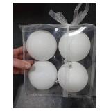 4in Snoball Ornaments 4pk White