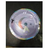 WRAPAHOLIC 50Pcs Baby Shower Paper Plates - 9 Inch Moon Girl Disposable Plates Decorative Dinner Plates for Party Tableware Supplies Table Decor