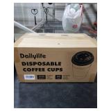 DAILYLIFE 12oz Disposable Coffee Cups with Lids and Sleeves- 100 Pack, Premium Thickened, Leak-Proof Paper Cups for Hot Drinks, To Go Coffee Cups for Family, Office, Parties, Travel