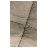 Gray Quilted Cotton Mattress Topper with Navy Throw - Retail: $73