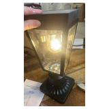 LUTEC Outdoor Solar Lamp Post Light Post Light Fixtures Black Aluminum - Retail: $50