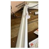 Reinforced 42\" Extra Tall Retractable Baby Gates Tall Dog Gate with Support Rods, 55\" Wide Mesh Gate Retractable Pet Gate Indoor/Outdoor Baby Gates for Dogs - Bottom Anti-Escape, White - Retail: $51