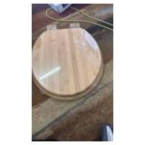 Natural Bamboo Toilet Seat with Chrome Hinges - Retail: $45