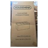 Youdenova Faux Leather Storage Ottoman - Retail: $65