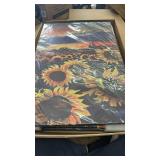 3pcs Canvas Wall Art Print Poster, Sunflowers Wall Art, Sunset Wall Art Poster Suitable For Bedroom, Living Room, For Wall Art & Room Decor - Framed - Retail: $35