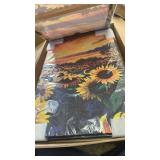3pcs Canvas Wall Art Print Poster, Sunflowers Wall Art, Sunset Wall Art Poster Suitable For Bedroom, Living Room, For Wall Art & Room Decor - Framed - Retail: $35