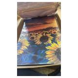 3pcs Canvas Wall Art Print Poster, Sunflowers Wall Art, Sunset Wall Art Poster Suitable For Bedroom, Living Room, For Wall Art & Room Decor - Framed - Retail: $35
