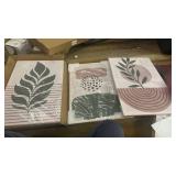 Modern Abstract Botanical Canvas Print Set - Retail: $35
