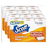 Scott ComfortPlus Toilet Paper, 48 Double Rolls, 231 Sheets per Roll, 1-PlyToilet Tissue Septic-Safe