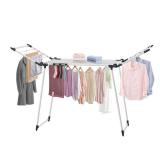 YUBELLES Clothes Drying Rack, Gullwing Laundry Rack, Collapsible, Space-Saving Laundry Rack, with Sock Clips, for Clothes, Towels, Linens, Indoor/Outdoor