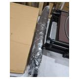 6-Piece Outdoor Dining Set Folding Chairs Glass Tabletop with Coffee Umbrella