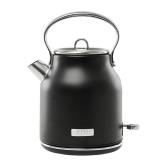 Heritage 1.7L Electric Kettle with Auto Shut-Off & Boil Dry Protection - Black and Chrome: Haden Cordless Tea Maker