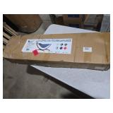 Vivere Double Cotton Hammock with Solid Pine Arc Stand - Blue Lagoon (8ft) (FSC Certified)