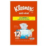 Kleenex Anti-Viral 3-Ply Facial Tissues  Cube Boxes (55 tissues/box  12 boxes)