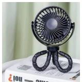 Portable Fan Battery Operated Stroller Fan Flexible Tripod Clip On