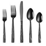 Black Silverware Set, 30 Pieces Stainless Steel Flatware Utensils, Cutlery Set Service for 6 Including Fork Spoon and Knife, Dishwasher Safe