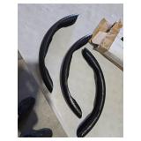 Mandark 3PCS Carbon Fiber Car Steering Wheel Cover, Anti-Skid Leather Vehicle Segmented Steer Wheel Protector, Auto Interior Protection Guard Accessories, Universal for Most Cars (Black