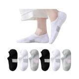 Show Socks for Women Athletic Ankle Socks Cushioned Running Low Cut Non Slip Footies 5 Pairs