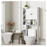 Over Toilet Cabinet, Bathroom Shelf Over The Toilet Storage Cabinet, Bathroom Storage Cabinet Organizer, White