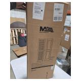 14.5 in. W x 39 in. H Builders Edge  Standard Cathedral Top Center Mullion  Open Louver Shutters  Includes Matching Installation Spikes  002 - Black