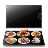Electric Warming Tray Large 22x14" Food Warmer with Thermostat and Full Surface Heating Food Warming Mat with 2 Temperature Modes for Parties Buffet Gatherings Heat Resistant Glass Black