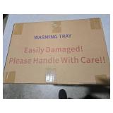 Electric Warming Tray Large 22x14" Food Warmer with Thermostat and Full Surface Heating Food Warming Mat with 2 Temperature Modes for Parties Buffet Gatherings Heat Resistant Glass Black