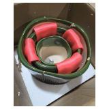 LITUDISO 5+6+8 Inch Ceramic Pots for Plants, Ceramic Planters with Drainage Holes and Saucers, Indoor-Outdoor Round Flower Pot, Stripe Garden Planter, Succulent Orchid Pots Set of 3 - Green