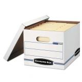 Bankers Box STOR/FILE Storage Box Letter/Legal Lift-off Lid White/Blue 12/Carton 00703