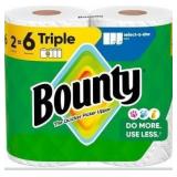 4 Packs Bounty Select-A-Size Paper Towels, White, 2 Triple Rolls = 6 Regular Rolls